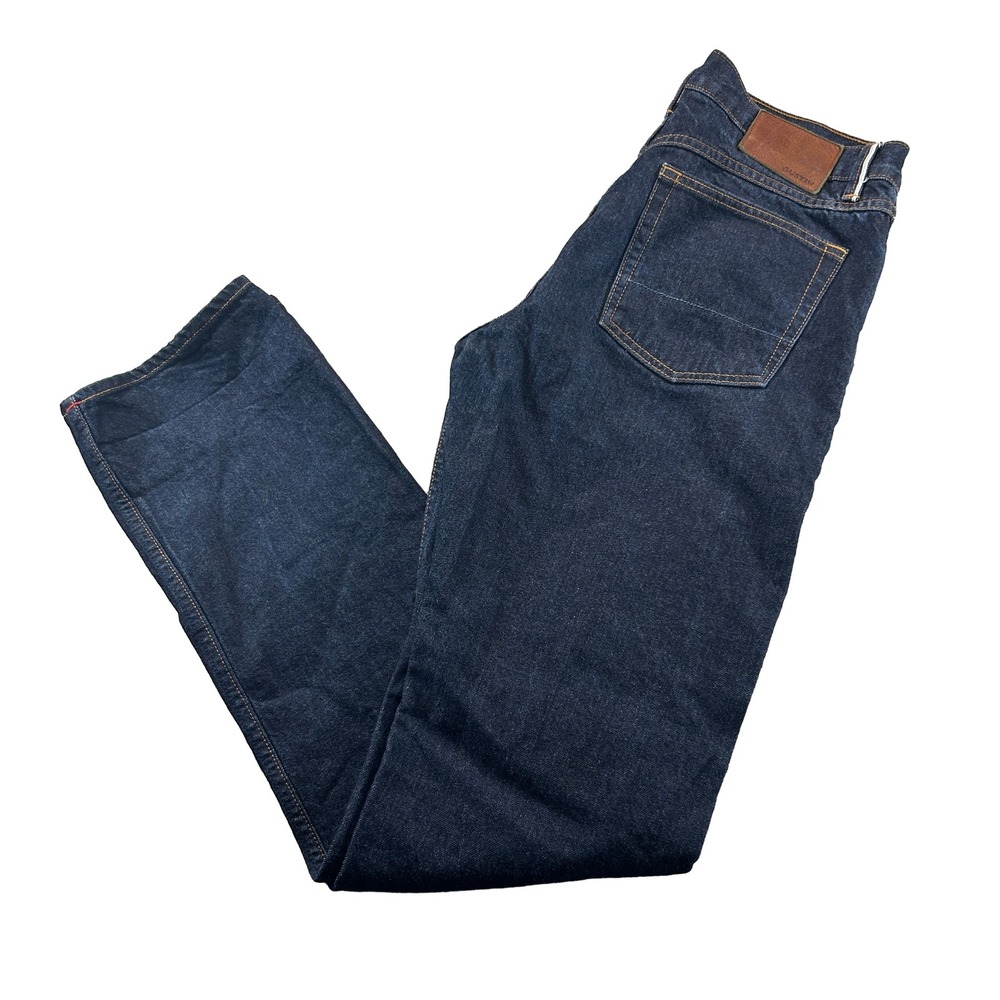 Gustin Jeans Men 35x36 Blue Straight California Selvedge Denim Button Fly Dark